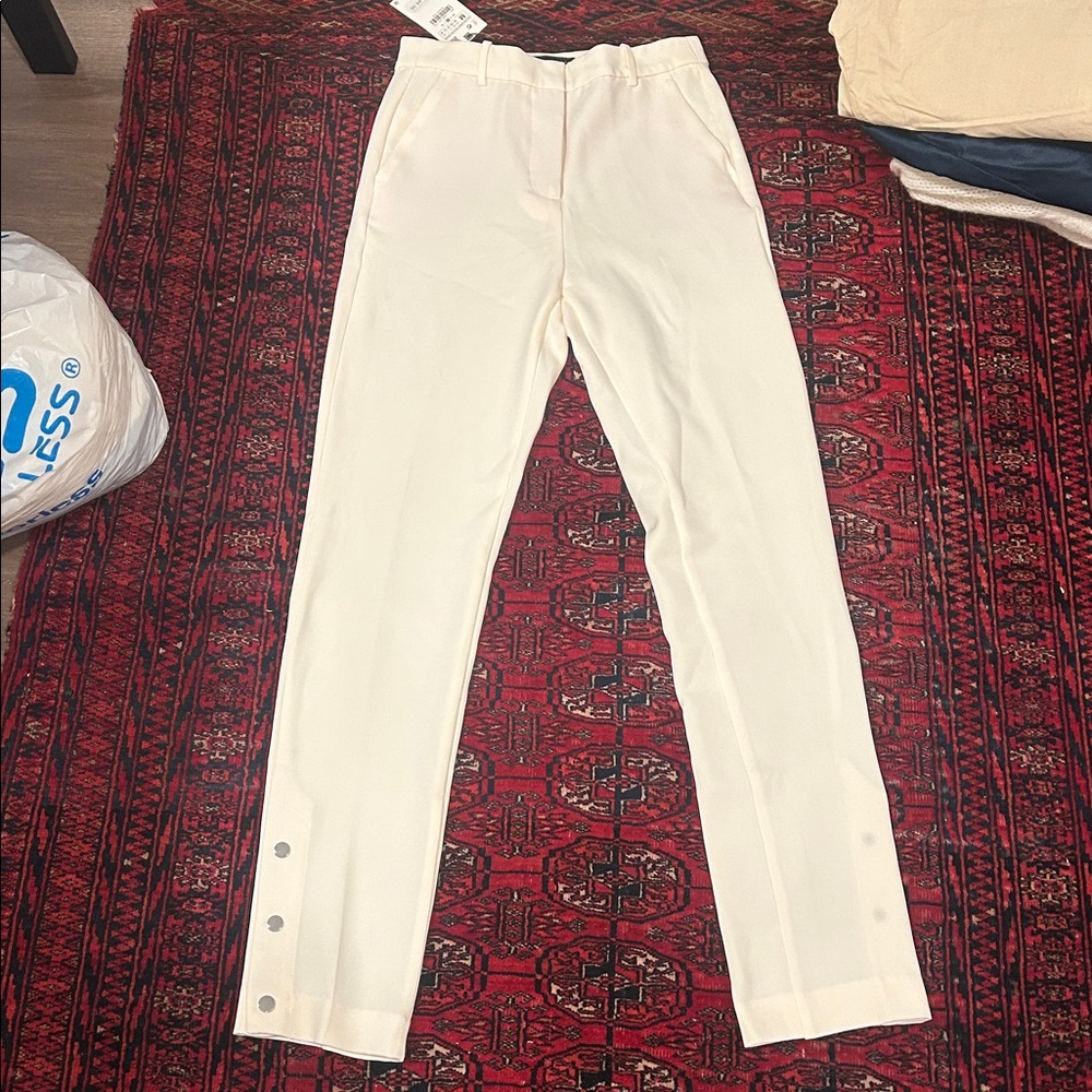 Zara cream button down pants